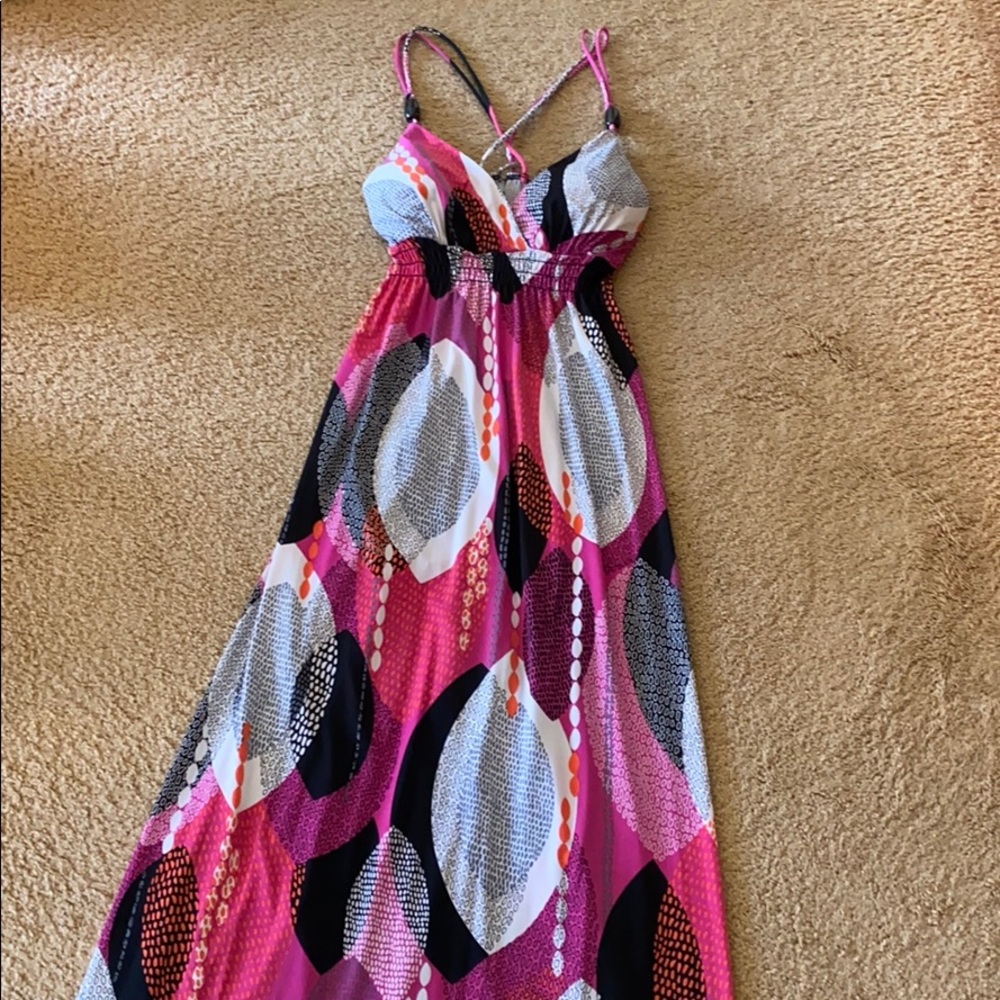 Colorful Thin Strap Maxi Dress